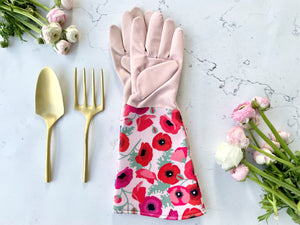 Floral Gardening Gloves - Poppies