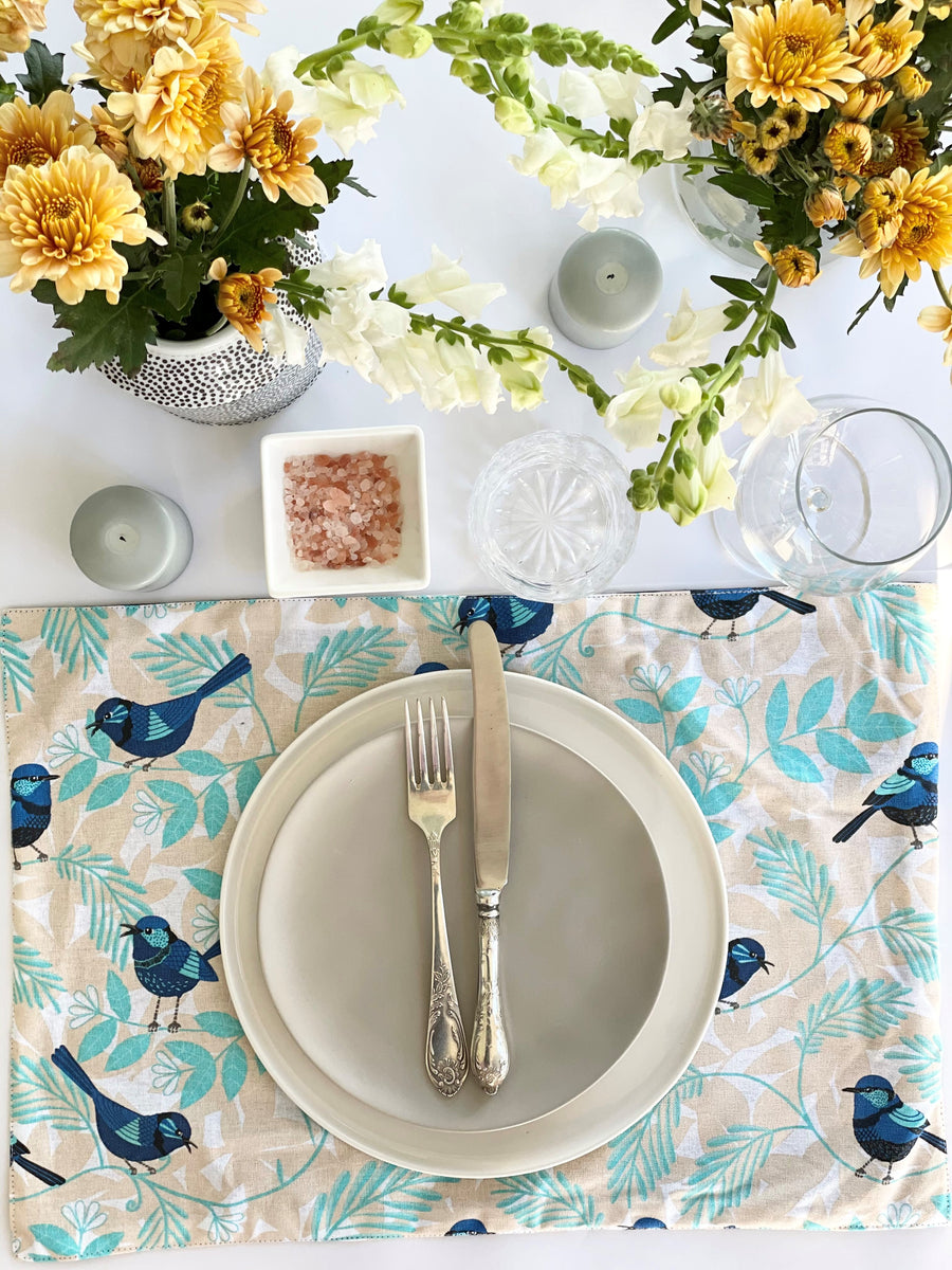 Blue Fairy Wrens Placemats AUSTPICIOUS