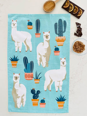 Alpaca Print Tea Towel - Wildlife Prints Homeware