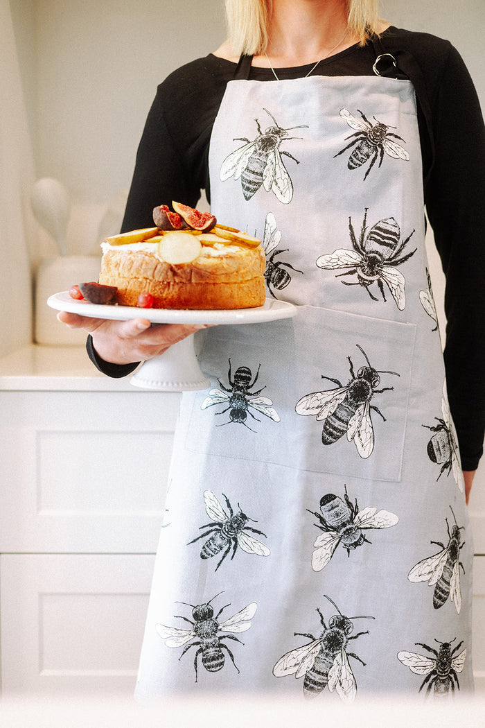 Sketch Bees Apron (GREY)