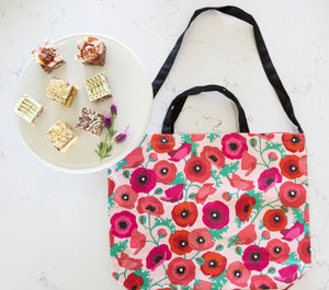 Poppies Tote Bag - Large floral shopping bags
