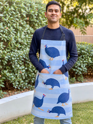 Guinea Fowl Apron - Bird print home and kitchen accessories