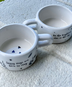 Cute ceramic tealight candle holders with quotes 