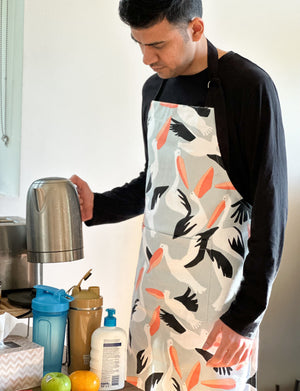 Pelican themed kitchen linen and textiles - 100% cotton apron 