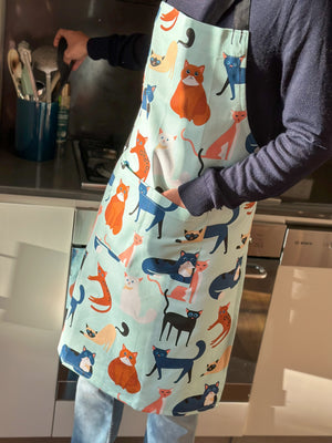 Colourful cats apron - best cotton aprons for adults