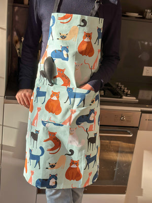 Unique gifts for cat lovers and cat owners - cat print apron