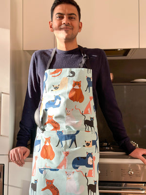 Cat print homeware - best unisex aprons for bbq or cooking 