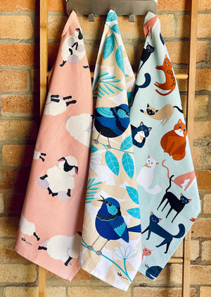Farmhouse Style Kitchen Ideas - Colourful Tea Towels