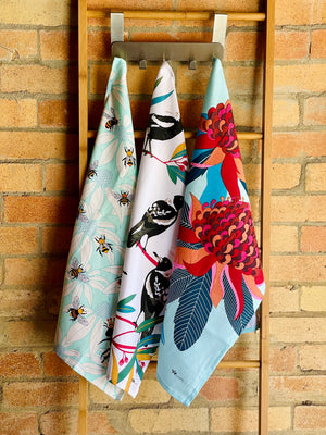 Best kitchen accessories and decor - native flowers print tea towels