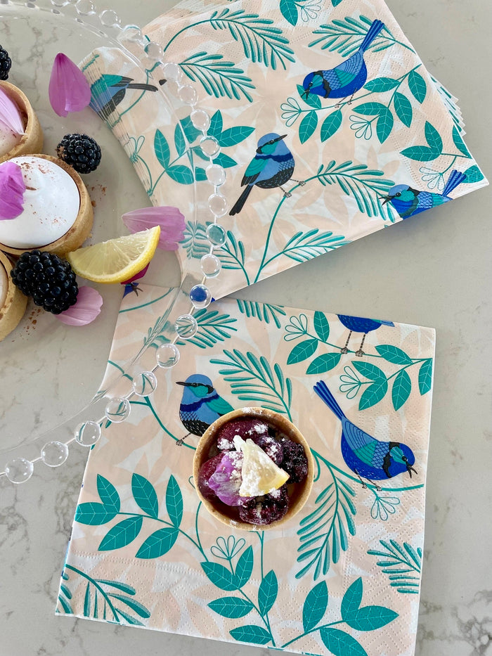 Paper Napkins - Blue Fairy Wrens