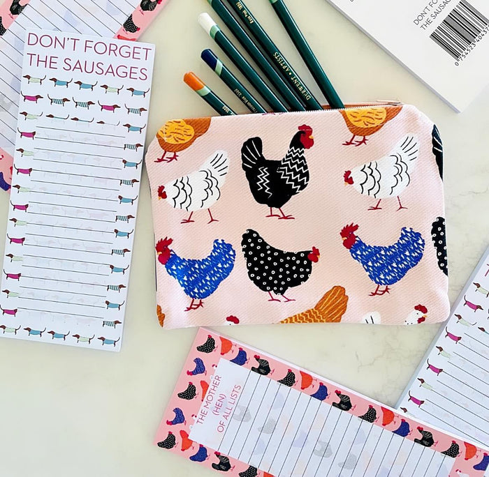 Big Bright Hens Zip Pouch