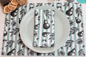 Fig and Pear Placemats and Matching Napkins