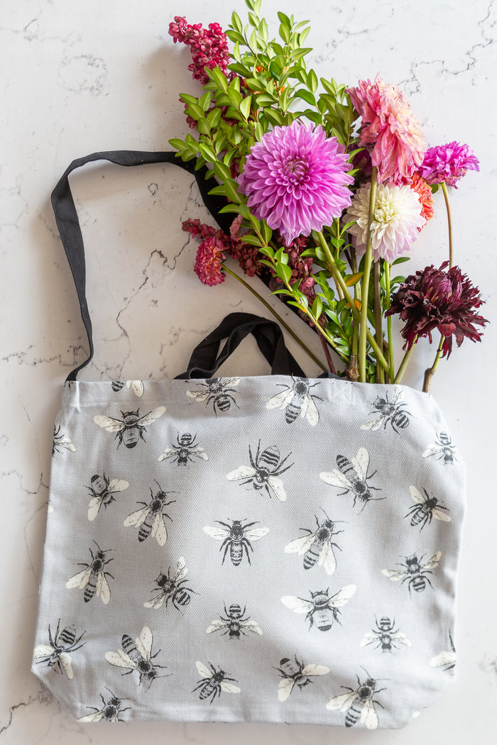 Sketch Bees Tote Bag (GREY)