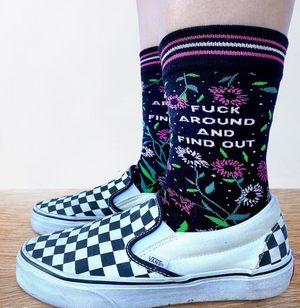 Funny F word gifts for adults - womens funky socks