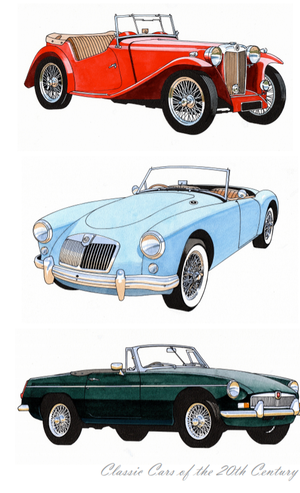 MG Vintage Cars Themed Gifts and Home Accessories