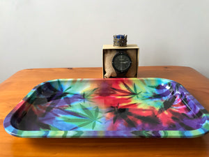 Psychedelic Weed Leaves Rolling Tray