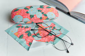 Pretty Peonies Glasses Case with microfiber cloth - Travel Essentials