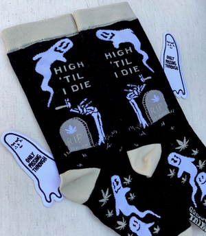 High Till I Die - Ghost and Gothic Socks for Stoners