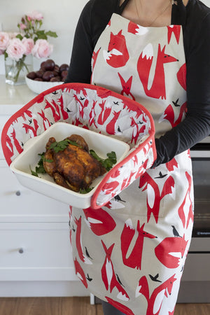 Red Foxes Apron - Wild Animal Print Aprons