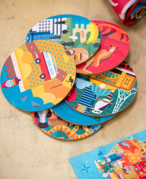 Australia Coasters - Quirky Kitchenware