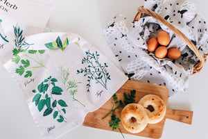 Culinary Herbs Tea Towel - Large Dish Towels