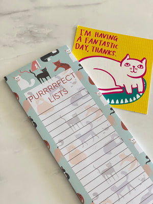 Unique cat themed home accessories - fridge magnet notepads
