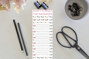 Funny gifts for dog lovers - sausage dog notepad