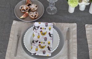 Cute Chicken Print Cloth Napkins Set of 4