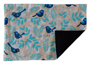 Cute Bird Print Tableware - Blue Wrens Placemats