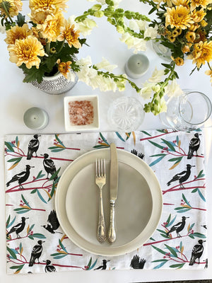 Cute Magpies Placemat Set of 4