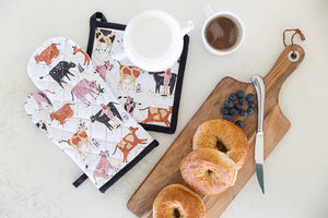 Holy Cows Oven Mitt and Pot Holder Set