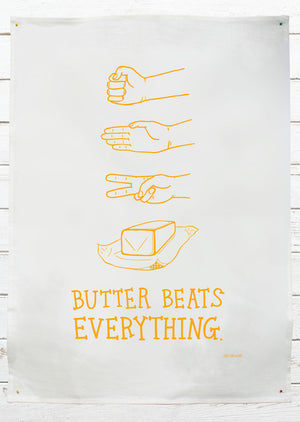 Funny Tea Towels - Butter Beats Everything