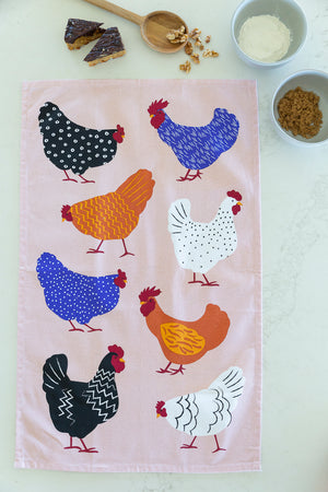 Cute Chickens Tea Towel