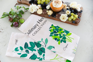 Culinary Herbs Tea Towel - Types of herbs with pictures