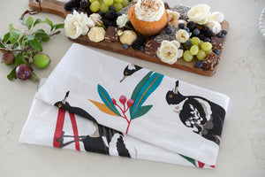 Bird print kitchen linen - Printed Cotton Dish Towels