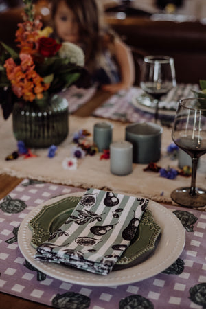 Classy Tableware Australia - Vegetable Print Placemats and Napkin Sets