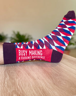 Busy Making A Difference Socks