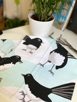 Best Gifts for bird lovers - Willie Wagtail Tea Towel