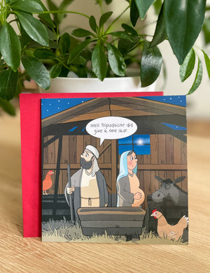 Funny Christmas Cards - Jesus in the stable